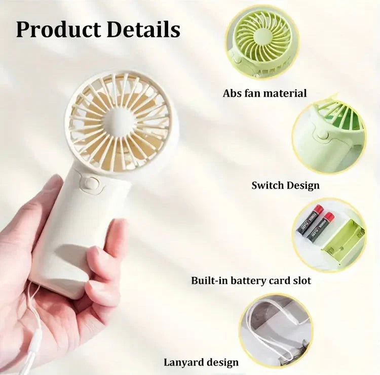 Portable Hand Fan – Battery Operated Personal Cooling Fan