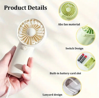 Portable Hand Fan – Battery Operated Personal Cooling Fan