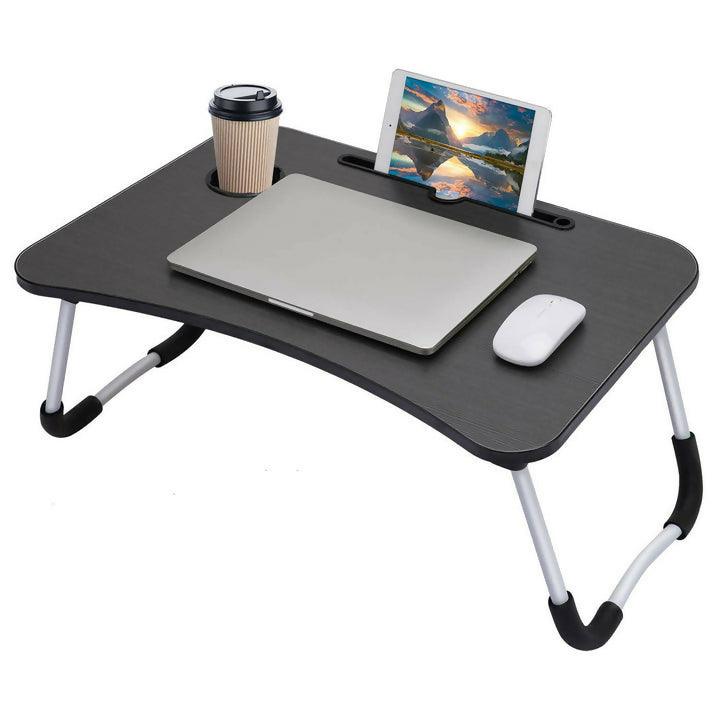 Portable Foldable Wooden Laptop Table – Multipurpose Bed Desk