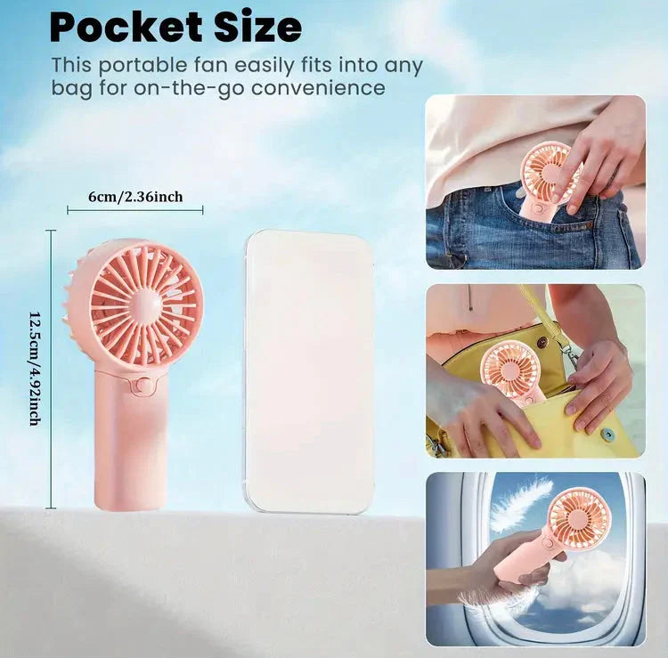 Portable Hand Fan – Battery Operated Personal Cooling Fan