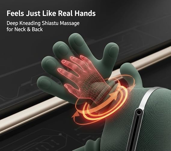 Real Hand Massage Device for Neck, Shoulders & Back