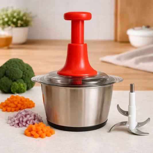 Manual Push Vegetable Chopper Mixer – 2L Capacity