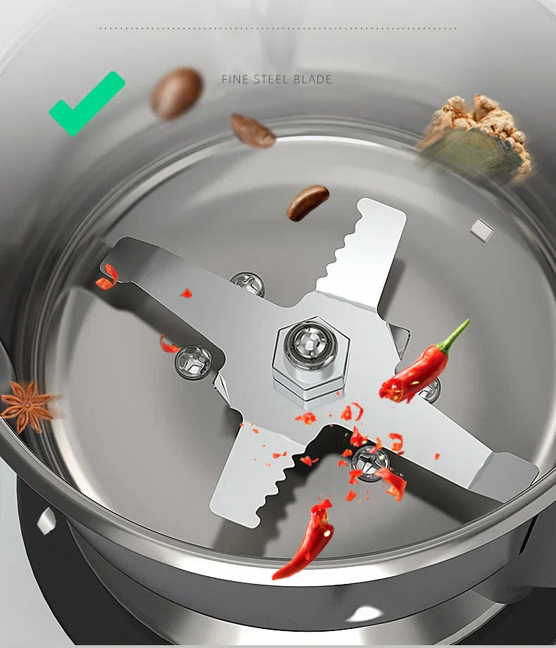 Multi-Purpose Stainless Steel RAF Electric Grinder 4 Blades For Spices, Masala Grinding, Coffee Beans Machine