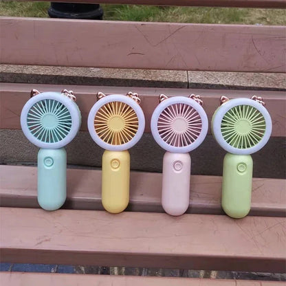 Rechargeable LED Light Mini Fan – Travel-Friendly Personal Cooling Fan