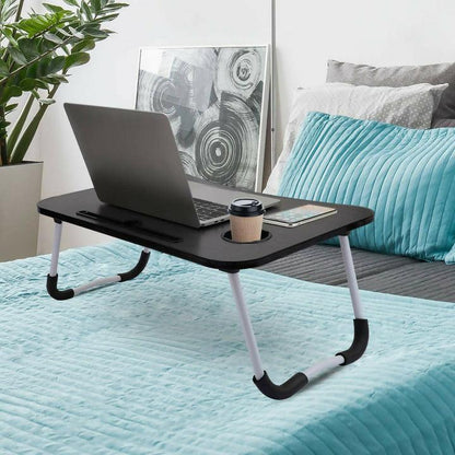 Portable Foldable Wooden Laptop Table – Multipurpose Bed Desk