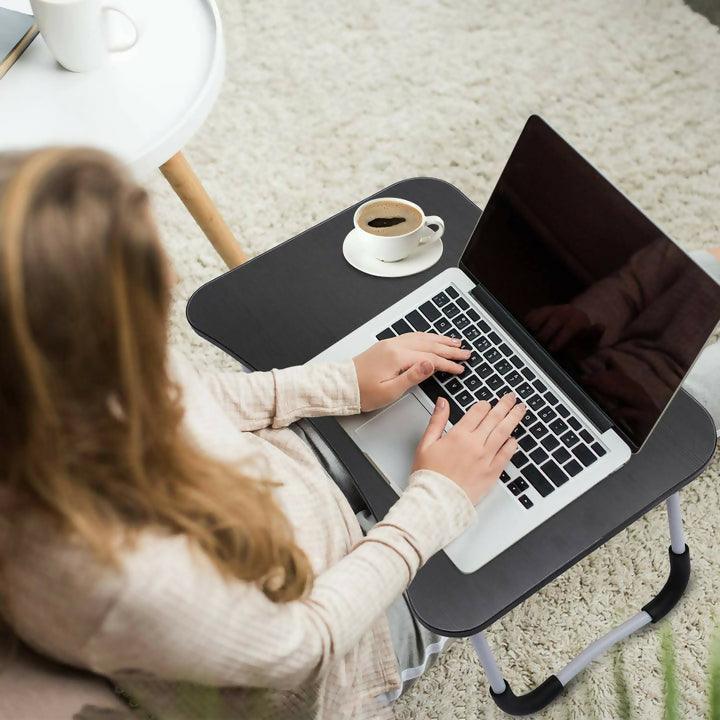 Portable Foldable Wooden Laptop Table – Multipurpose Bed Desk