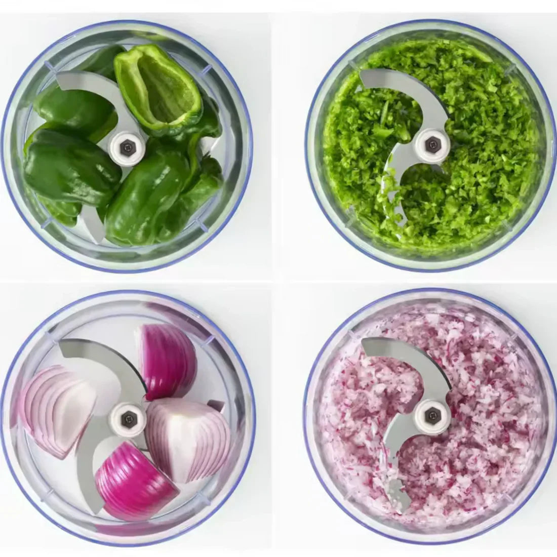 Manual Push Vegetable Chopper Mixer – 2L Capacity