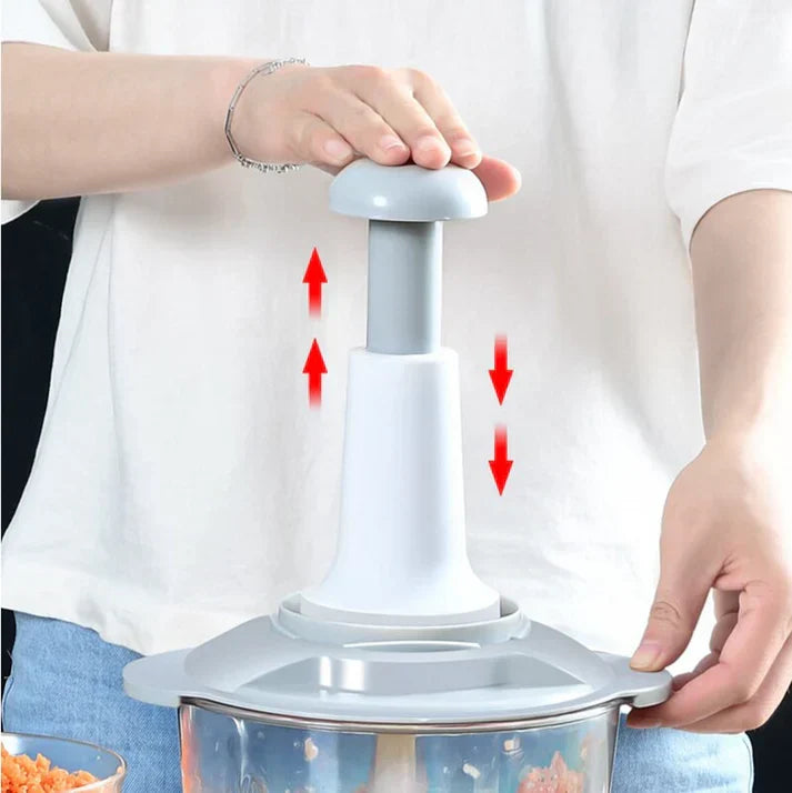Manual Push Vegetable Chopper Mixer – 2L Capacity