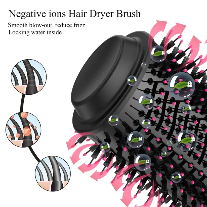 4-in-1 Hot Air Brush – Hair Dryer, Straightener, Curler & Volumizer