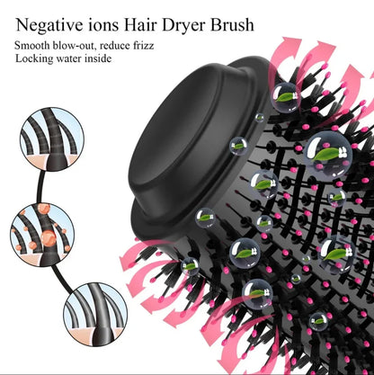 4-in-1 Hot Air Brush – Hair Dryer, Straightener, Curler & Volumizer